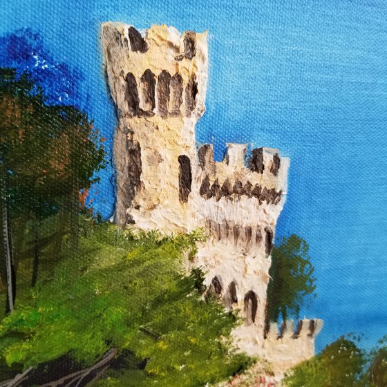 Lloret de Mar. Gorgeous Spanish Landscape. Summer Day. Spectacular Oil Painting on Canvas. Home Decor. Room Accent. Mother's Day Gift.