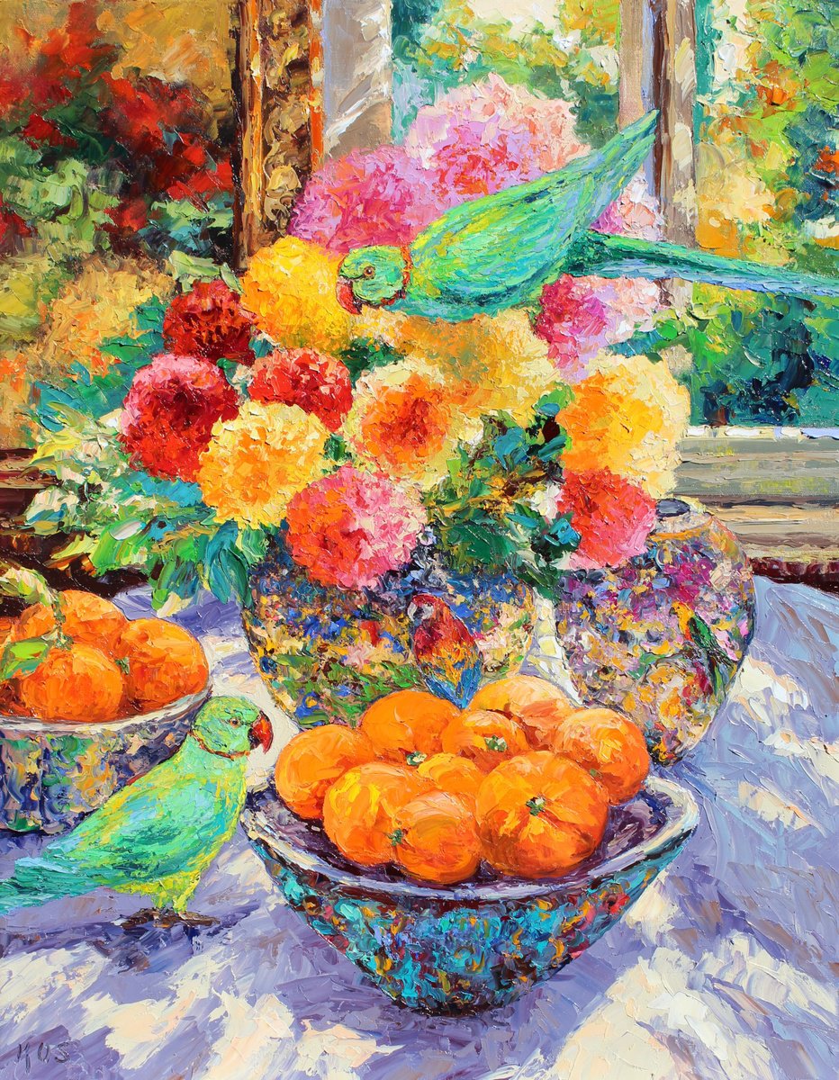 Impressionistic Still Life Oil Painting By Kristen Olson Stone, 22 X 28", Cheeky Company, Original Artwork