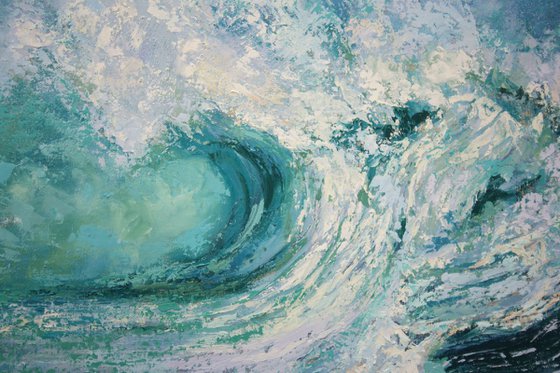 Wave in Soft Turquoise and light pink