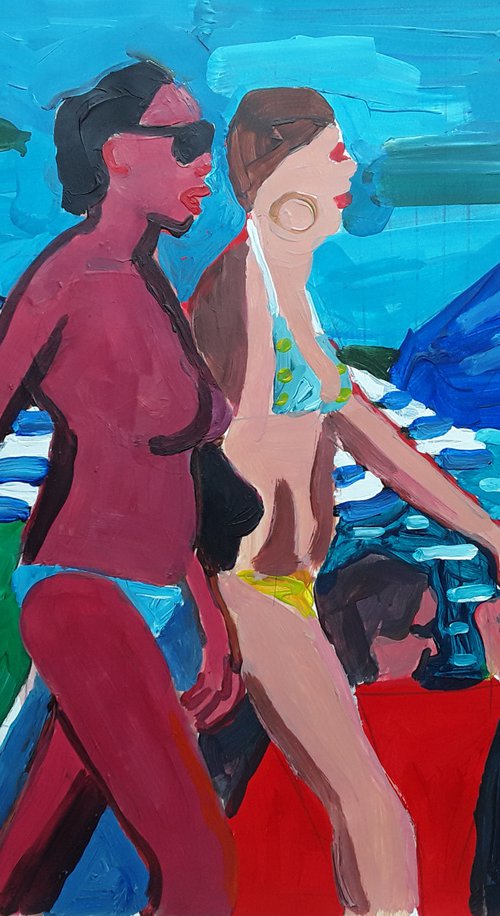 Beach people by Stephen Abela