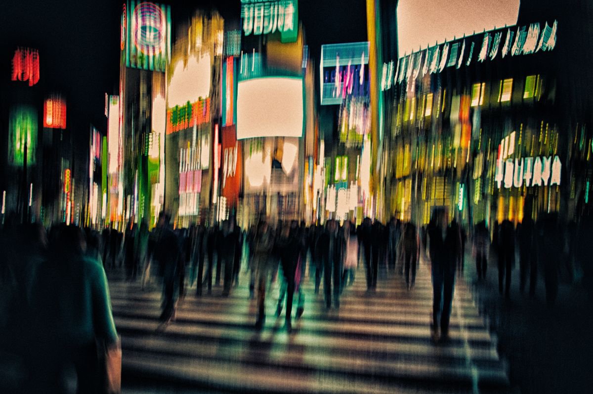 Abstract Photograph By Marc Ehrenbold, 40 X 30", Neon Dreams : Tokyo #8, Original Artwork