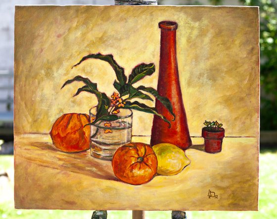 Still Life with Plant in a Pot