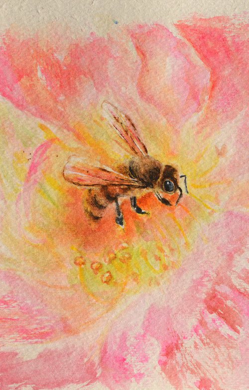 Honeybee on flower by Neha Soni