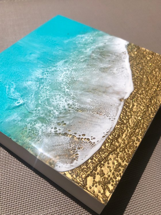 Teal Waves #41 Seascape Ocean Waves Painting