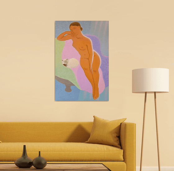 Nude with Cat