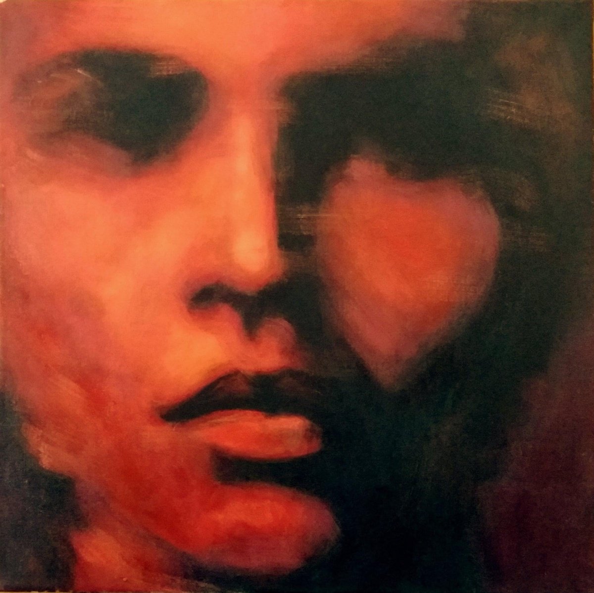 Impressionistic Portrait Acrylic Painting By Nikola Gulev, 20 X 20", "Conscience", Original Artwork