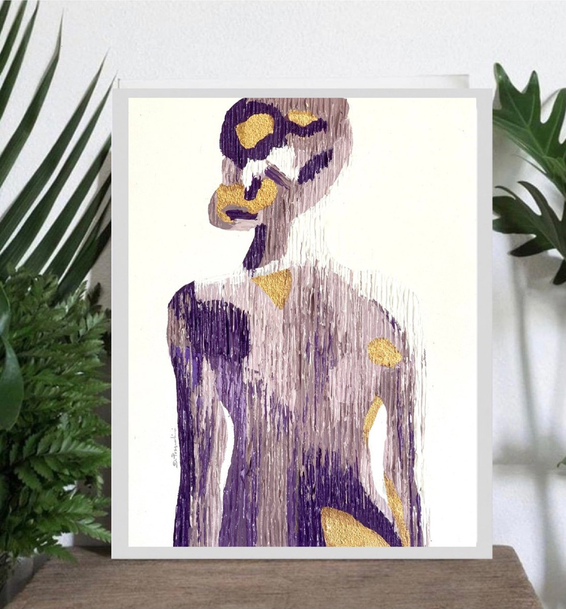 Immutable Essence -Purple - Framed - Ready to hang by Daniela Pasqualini