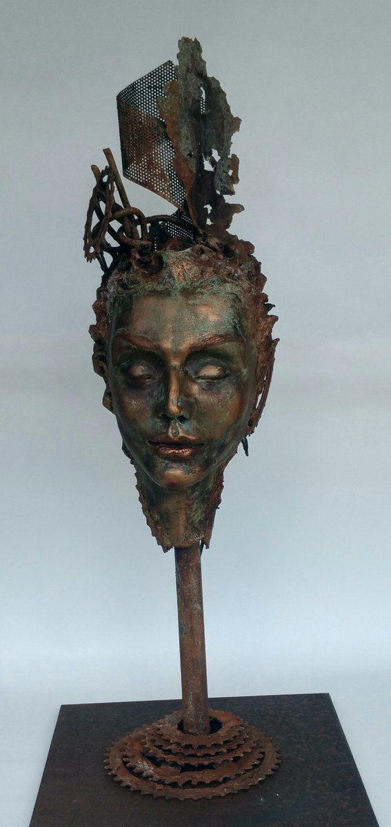 "Empress " Unique sculpture Clay sculpture by Elena Kraft Artfinder
