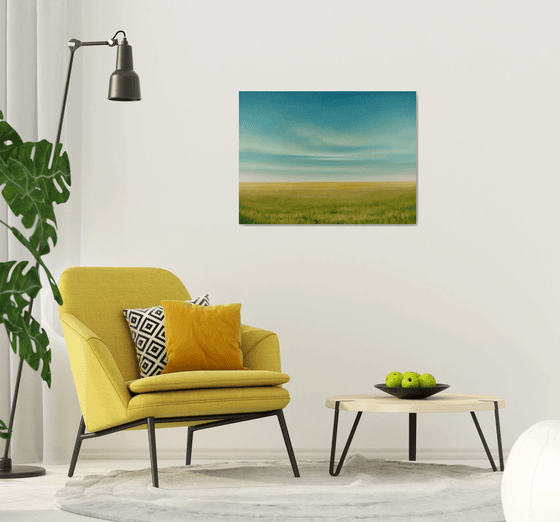 Golden Field - Blue Sky Landscape