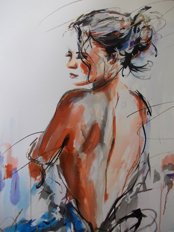 Infinite II- Figurative Woman on Paper