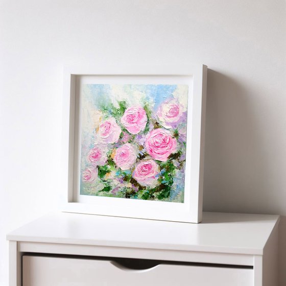 Roses Painting Bouquet Artwork Flower Wall Art