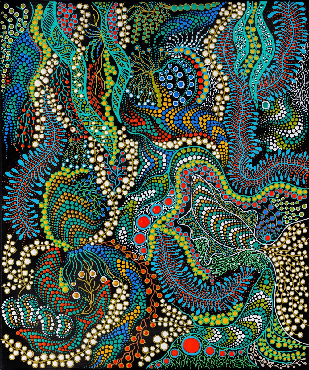 Expressive Giclee Print , Coral Reef Garden By Oxana Lazari, 30 X 35, Artwork For Sale On Artfinder