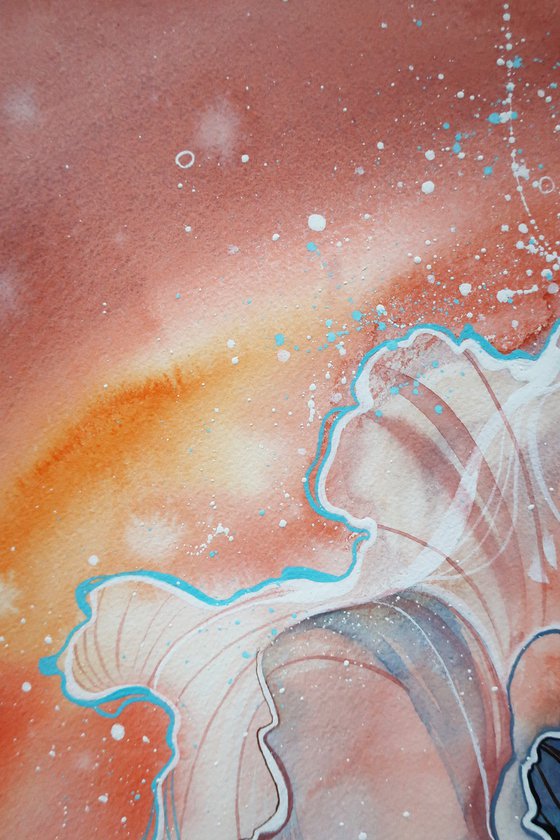 Ocean waves on sunset