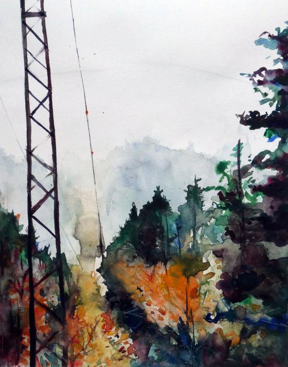 Autumn in Vitosha Mountain II - Watercolor Painting by Georgi Nikov