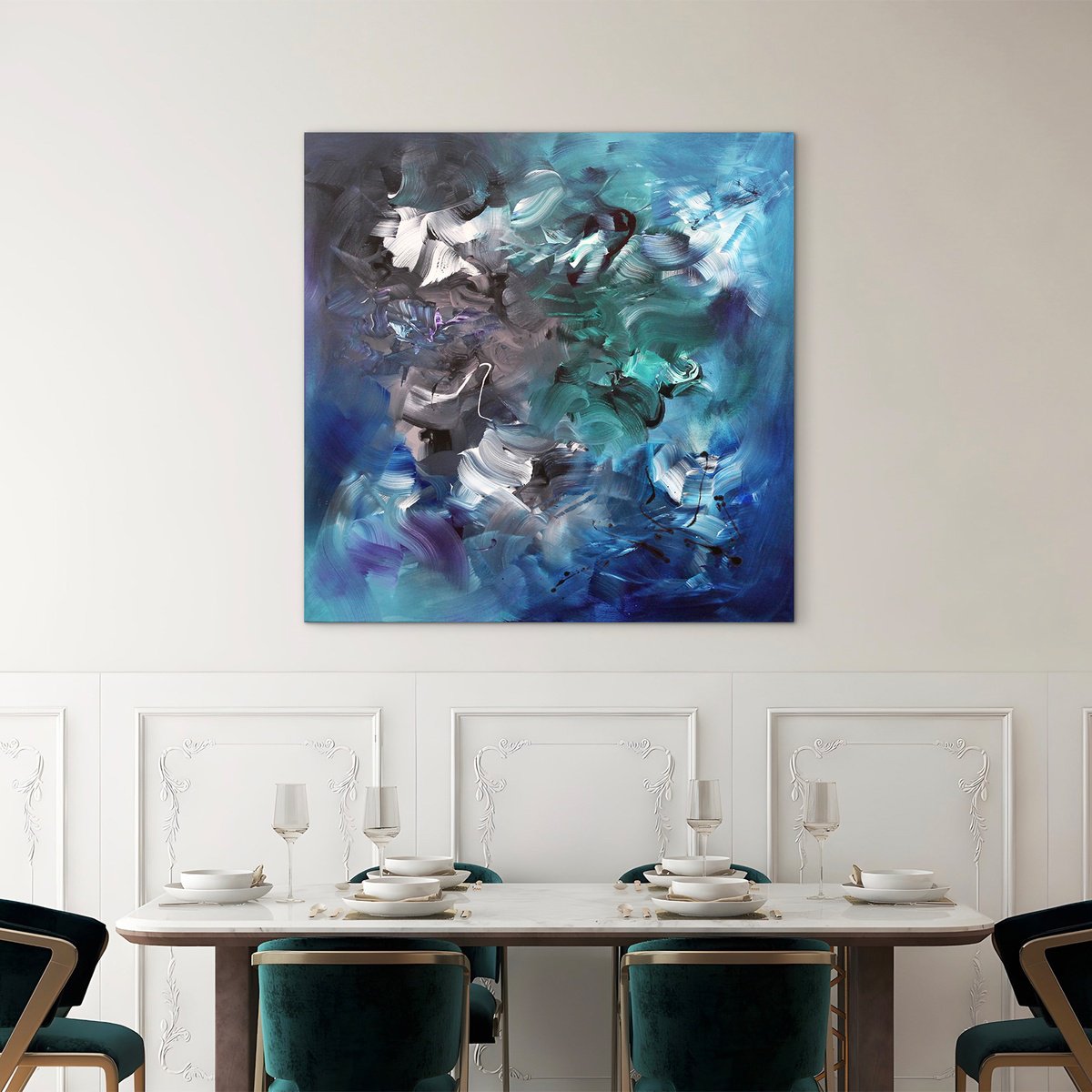  Where Blue Breathes By Paresh Nrshinga Frsa, 40 X 40, Artwork For Sale On Artfinder