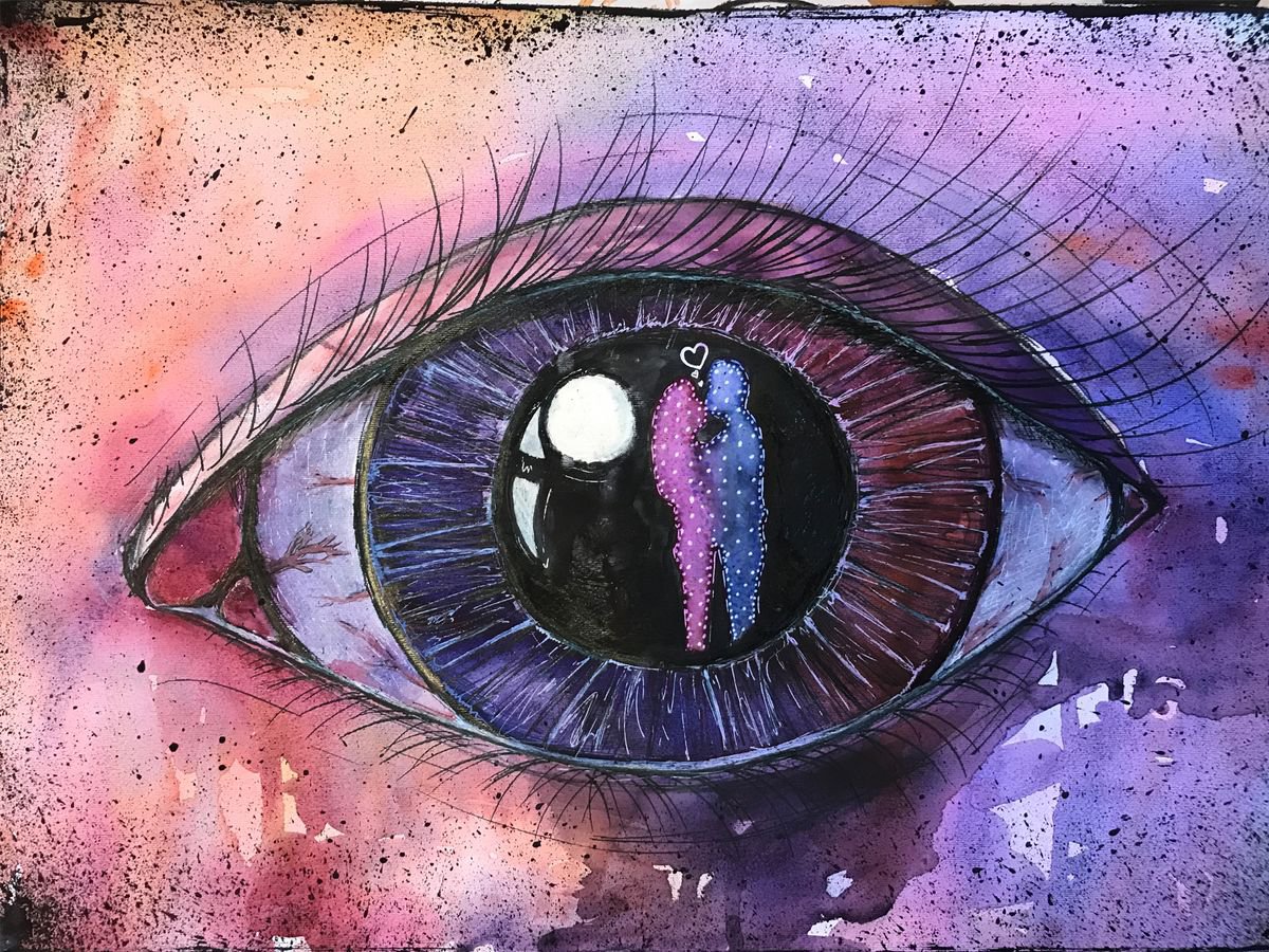 Eye watercolor art print by Dmitry King