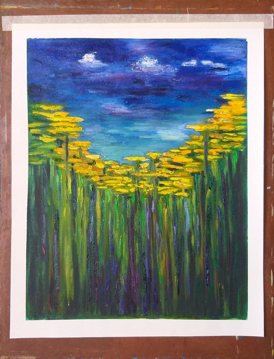 Spring, impressionistic oil painting, small artwork