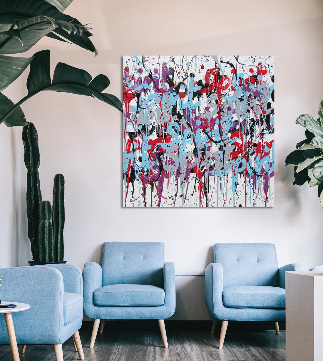 Urban And Pop Acrylic Painting , Spirit By Isabelle Pelletane, 31 X 31, Artwork For Sale On Artfinder
