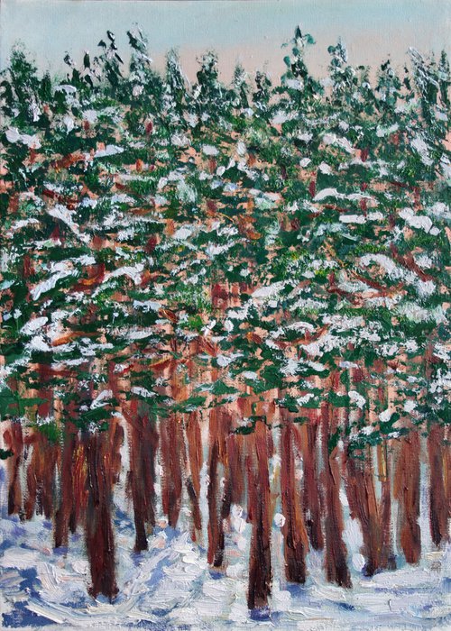 Last snow... /  ORIGINAL PAINTING by Salana Art Gallery