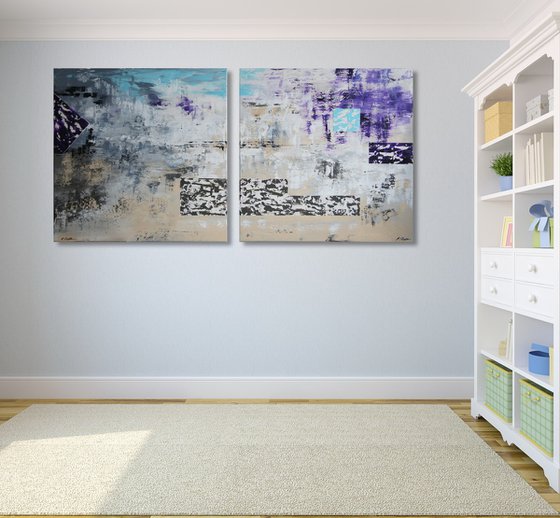 Haze (165 x 80 cm) XXL (66 x 32 inches) Diptych