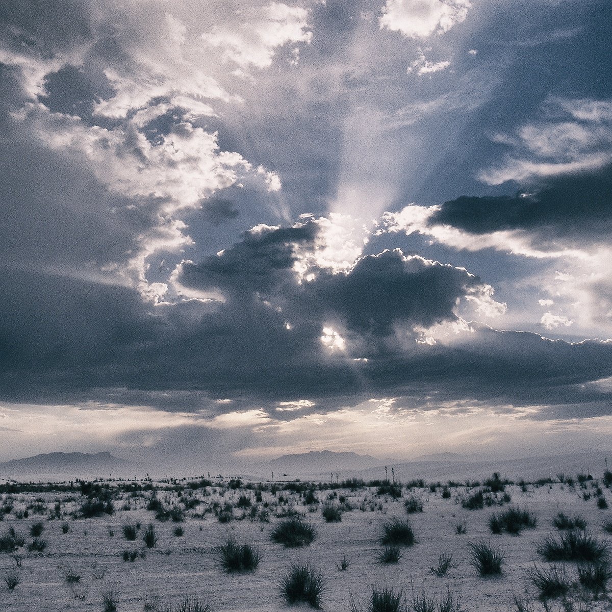 Photorealistic Landscape Photograph By Heike Bohnstengel, 20 X 20, White Sands, Monsoon Light, Original Artwork