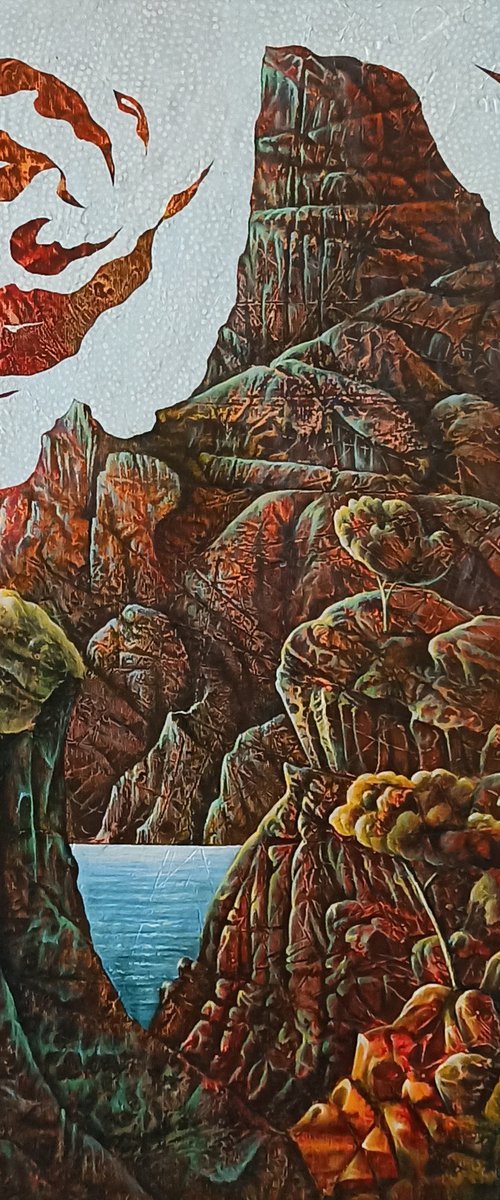 Extinct volcano  65x80cm ,Acrylic/canvas by Aram Movsisyan