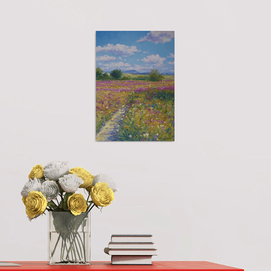 Fields of flowers in Tuscany