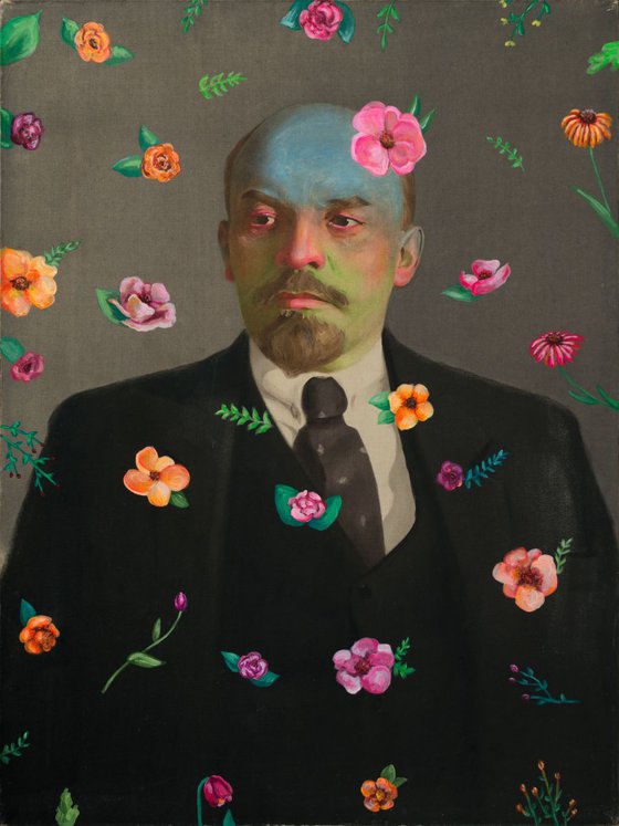 Lenin with Flowers