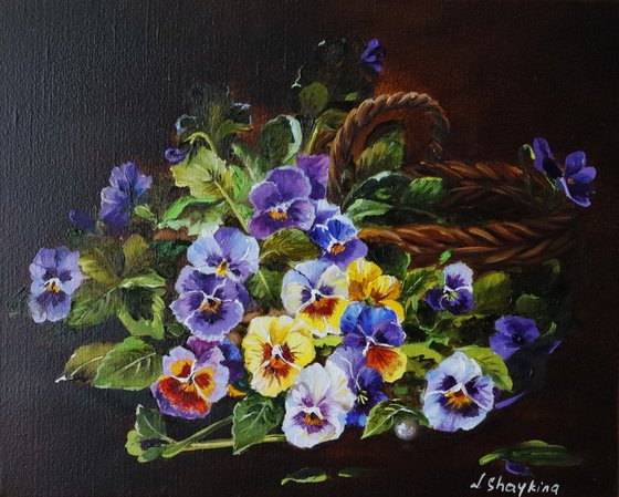 Pansies in a Basket