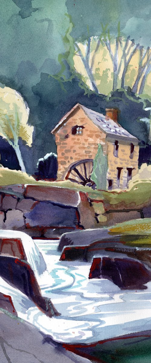 Watermill, River Teifi at Cenarth Falls, Pembrokeshire, Wales by Peter Day