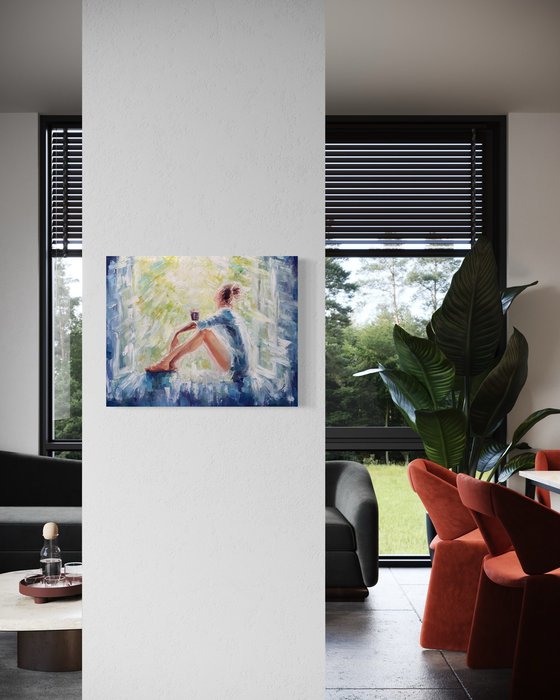 Girl near the window. Spring dreams