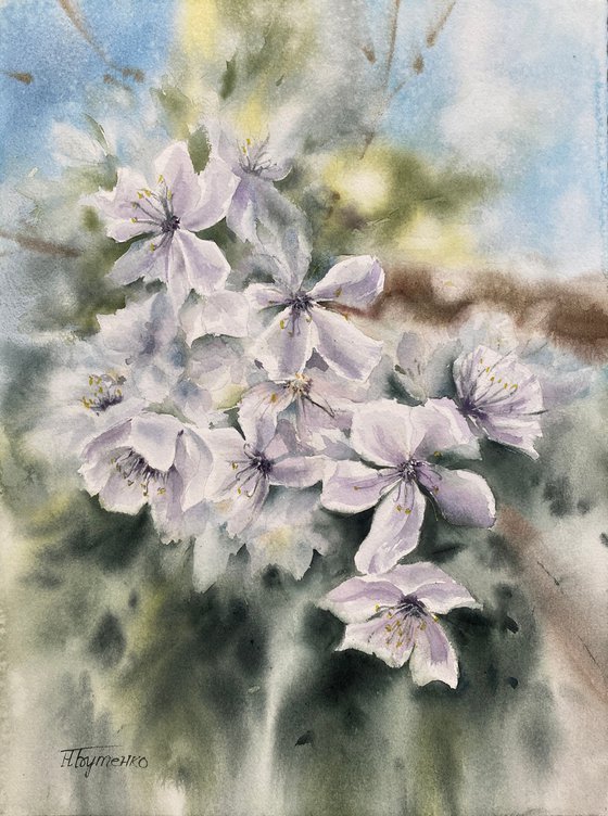 Cloudy spring, original art