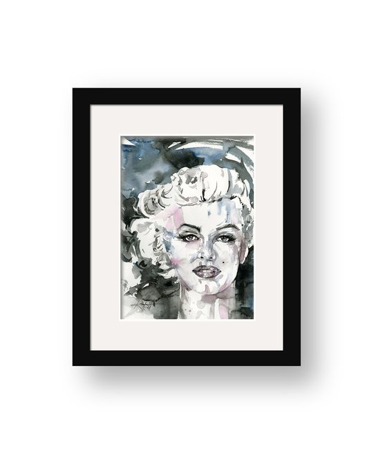 Goddess Marilyn - 4 - Watercolor Painting by Kathy Morton Stanion