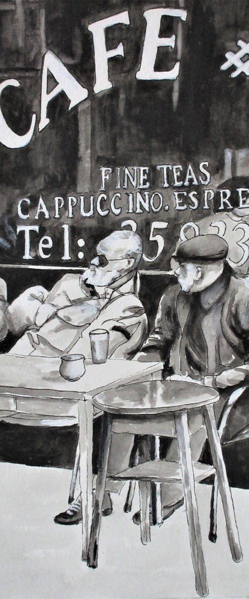 Three Old Guys at the Cafe, Sheffield 2 by Max Aitken