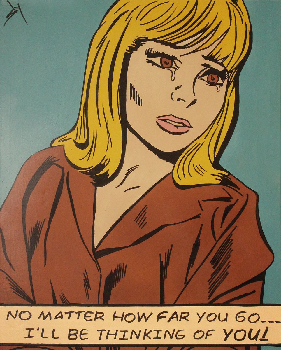 Cartoon Acrylic Painting , Thinking Of You! By Juan Sly, 23 X 30, Artwork For Sale On Artfinder