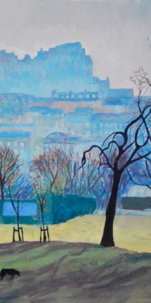 Edinburgh Castle From The North In The late Autumn by Stephen Howard Harrison