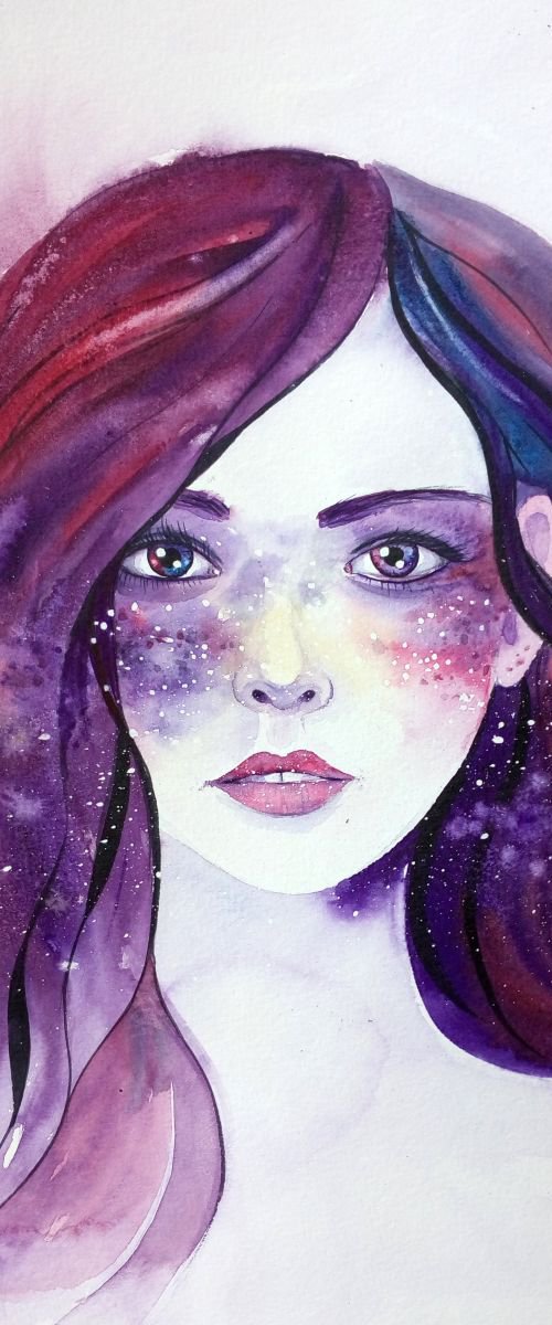Stars are Freckles of the Gala by Olga Beliaeva Watercolour