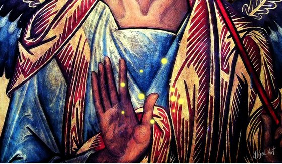 Guardian Angel with Fireflies