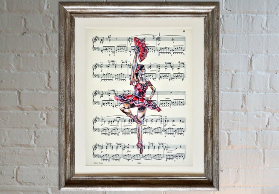 Ballerina XXXIX- Vintage Music Page, GIFT idea