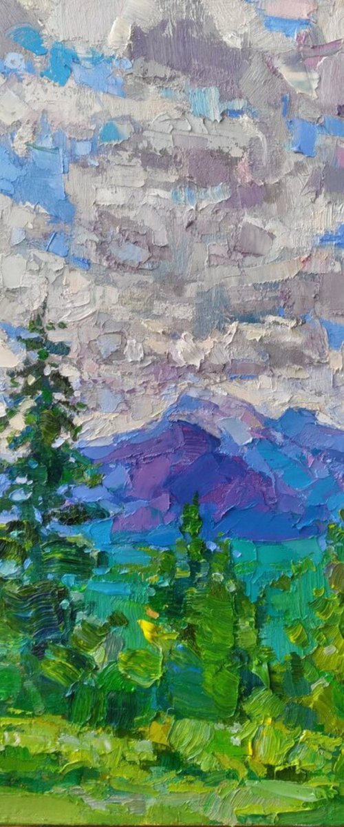 ALPINE MOTIVE.  BLUE AND GREY SKY by Ruslan Khais