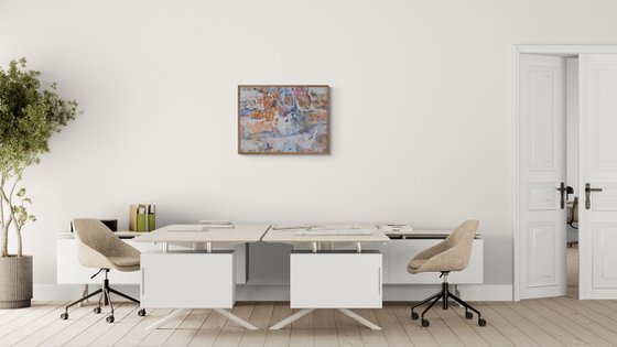 Afterimage. abstract painting, framed