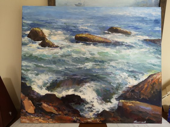 Ocean, seething surf