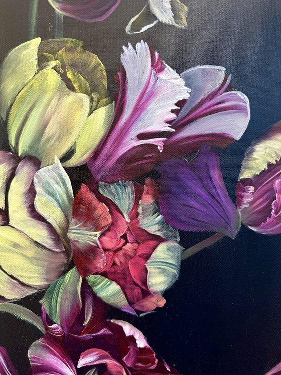 Scattered tulips