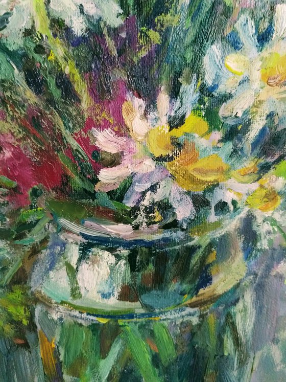 Fields flowers 2. Original oil painting.