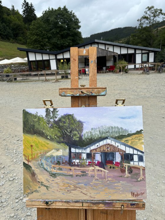 Cafe by the hill. PleinAir