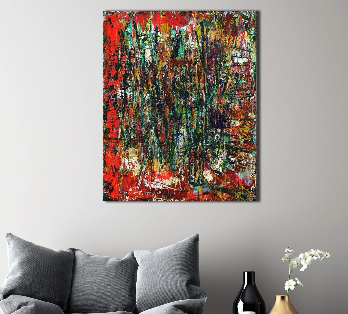 Abstract Acrylic Painting By Nestor Toro, 16 X 20", Effusive Silence 4, Original Artwork