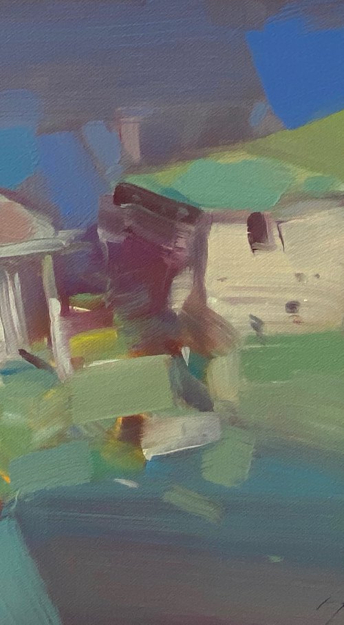 Farm, Original oil painting, Handmade artwork, One of a kind by Vahe Yeremyan
