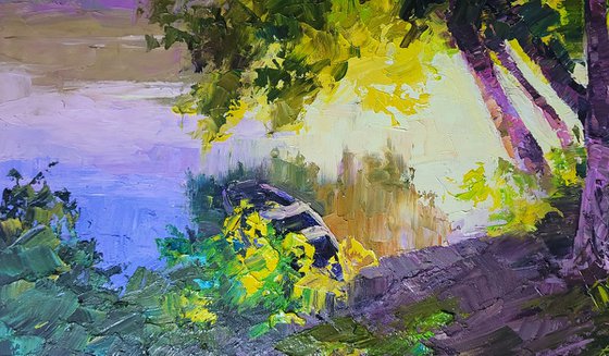 Evening in the Forest by the River