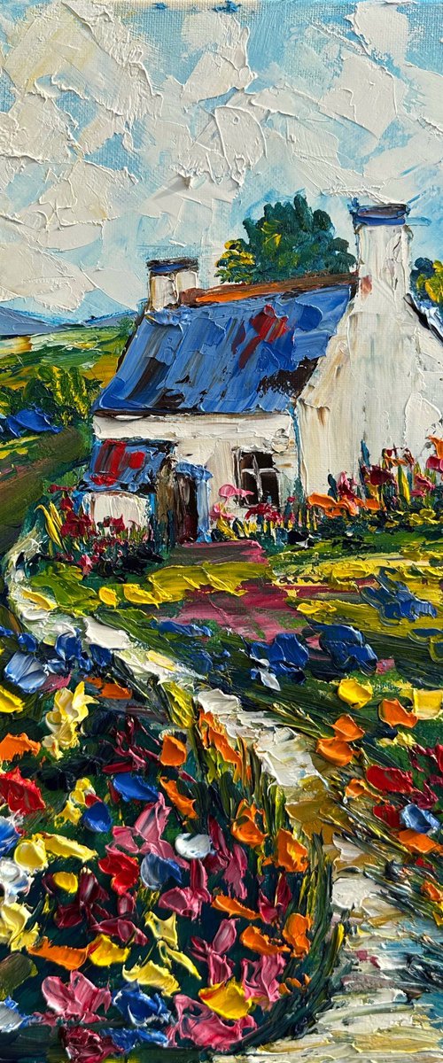 Old house with flowers by Oksana Fedorova