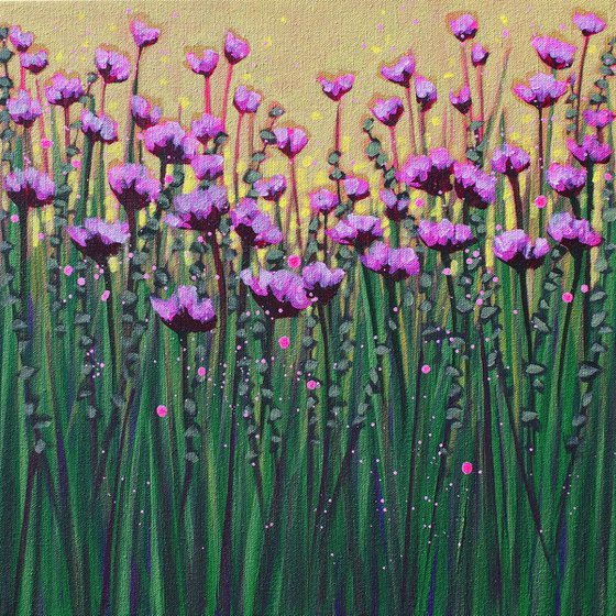 Purple Blooms in Spring Sun
